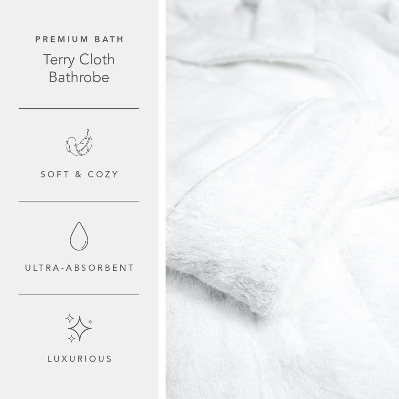 TexereSilk Men's Terry Cloth Bathrobe Robe Gift Ideas Presents for Men Dad Boyfriend Menâ€™s 0051-LXL,Natural White - Image 5